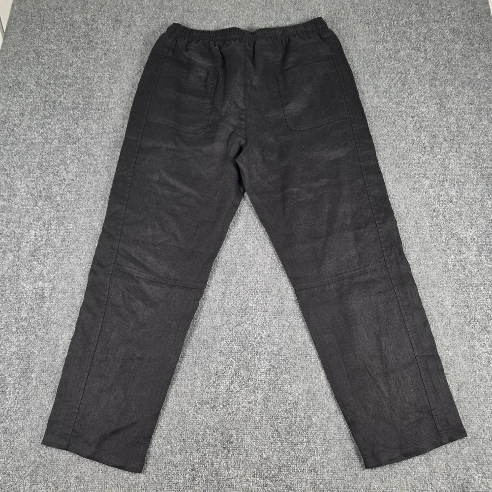 Kidoriman Linen Pants Mens XL Black Drawstring Streetwear Trousers NWT